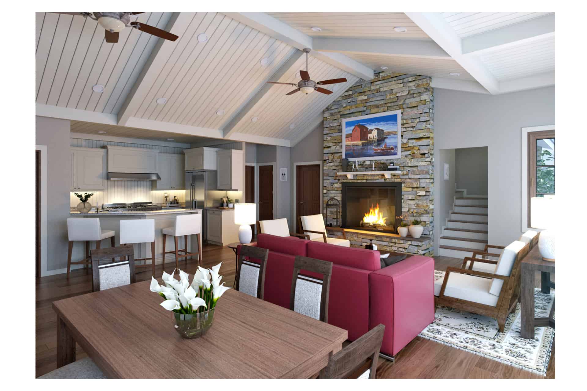 Living Room of this 3-Bedroom, 1676 Sq Ft Plan - 205-1015