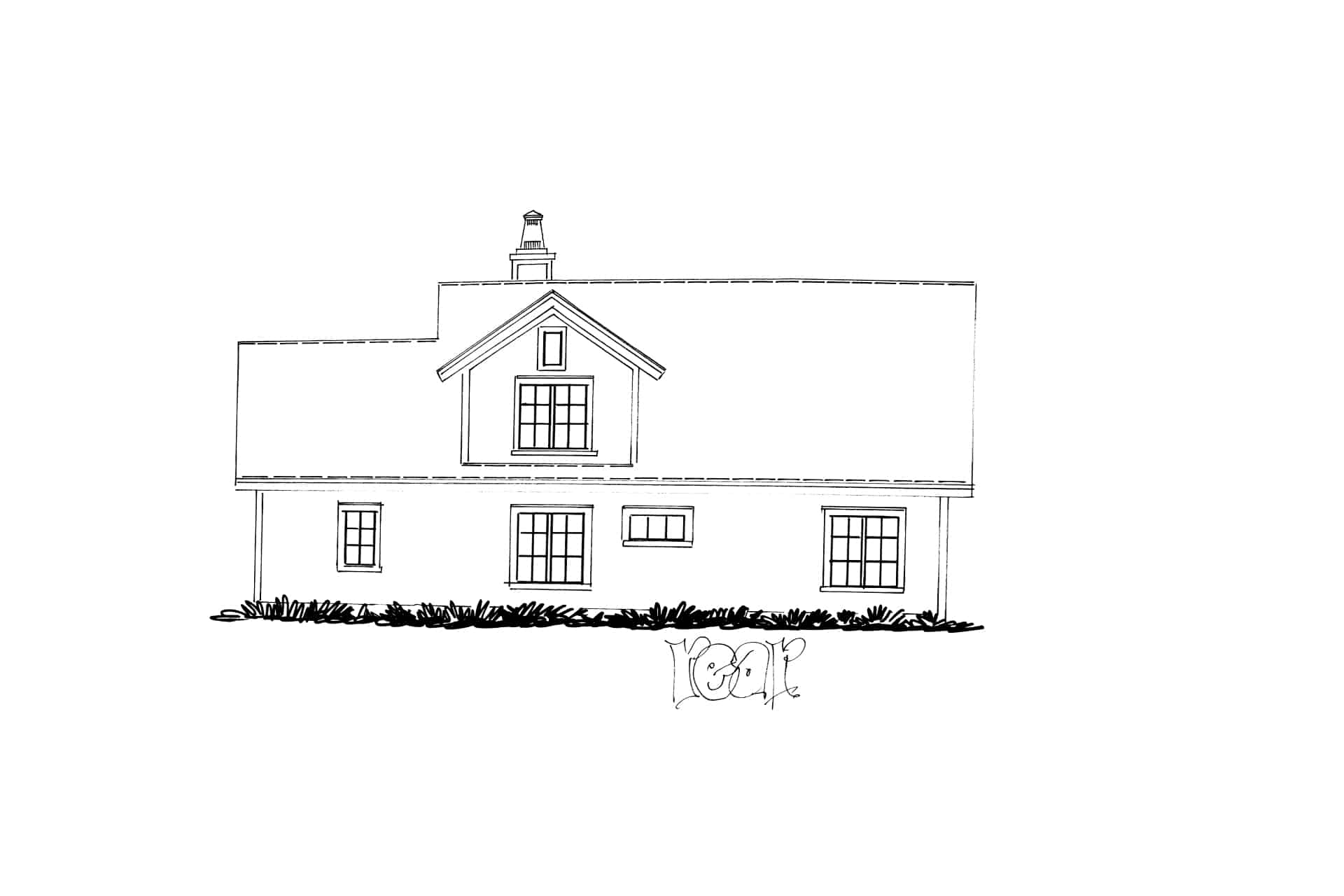 Home Plan Rear Elevation of this 3-Bedroom,1676 Sq Ft Plan -205-1015