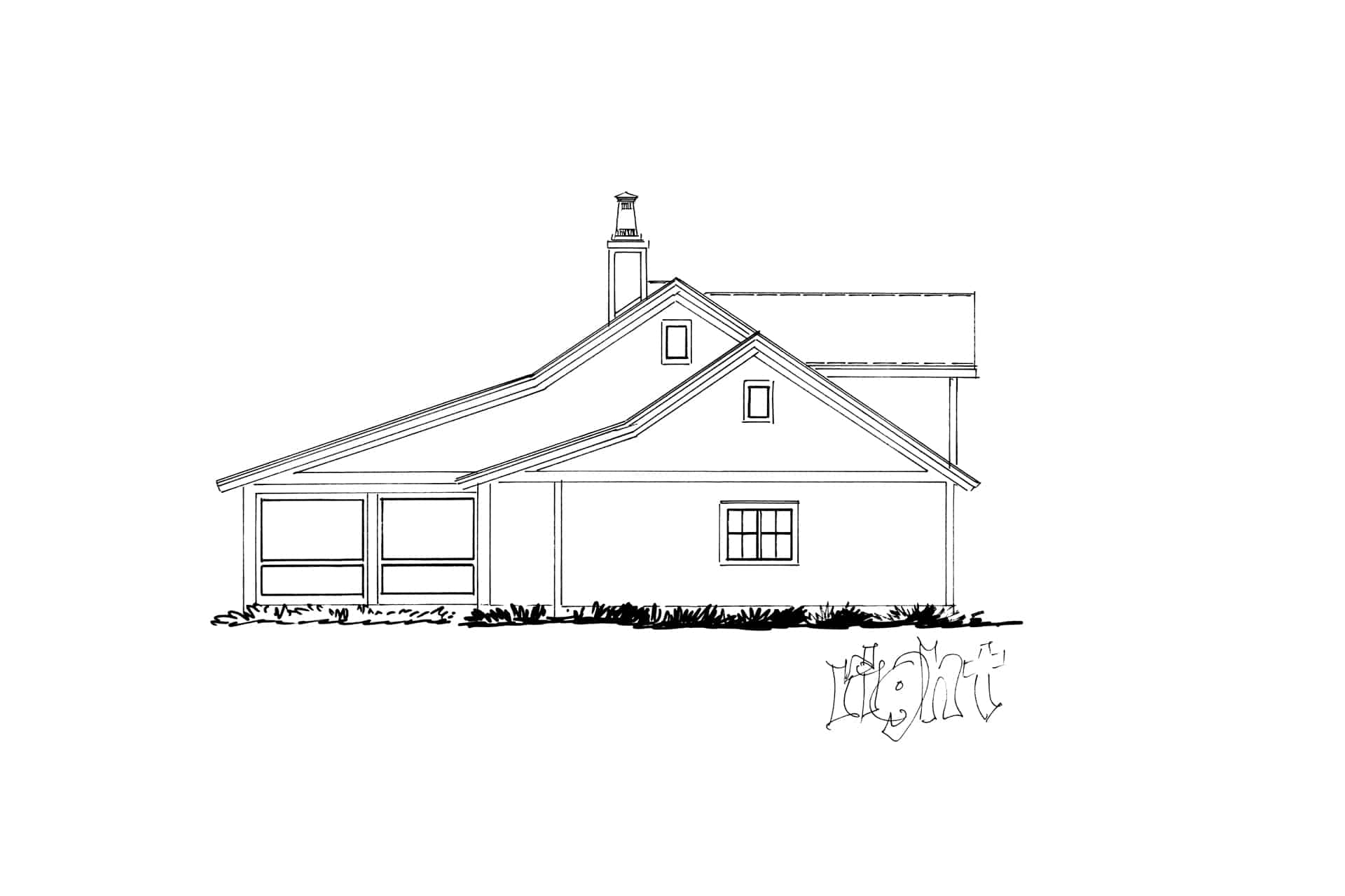 Home Plan Right Elevation of this 3-Bedroom,1676 Sq Ft Plan -205-1015