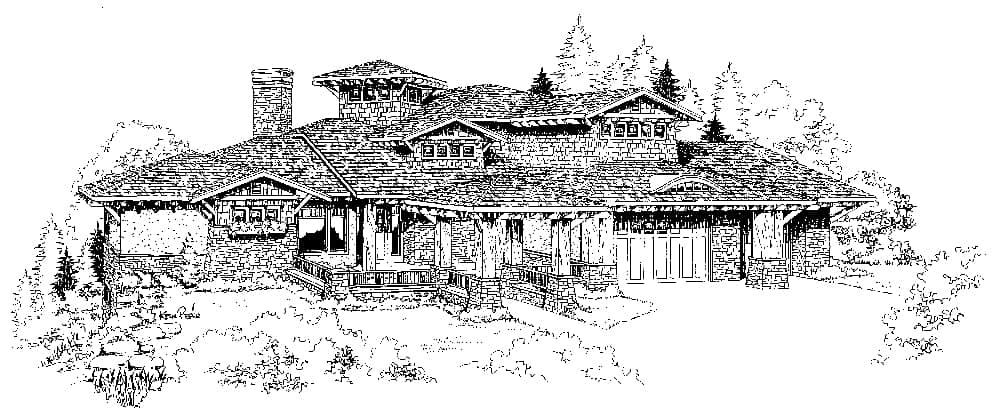 Front View of this 5-Bedroom, 5876 Sq Ft Plan - 205-1019