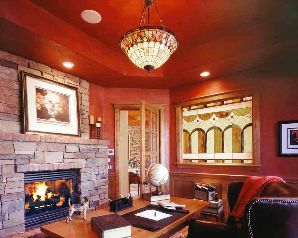 Home Office: Library of this 5-Bedroom,5876 Sq Ft Plan -5876