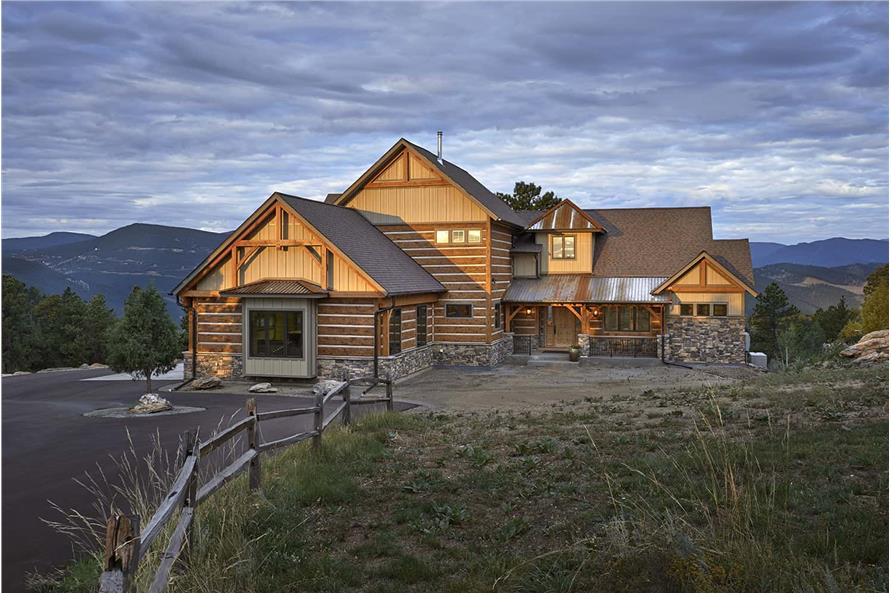 4-Bedroom, 4960 Sq Ft Luxury Mountain House - Plan #205-1021 - Front Exterior