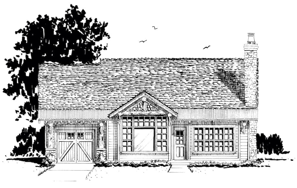 Front View of this 2-Bedroom, 1065 Sq Ft Plan - 205-1023