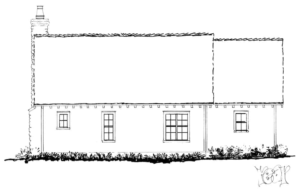 Home Plan Rear Elevation of this 2-Bedroom,1065 Sq Ft Plan -205-1023