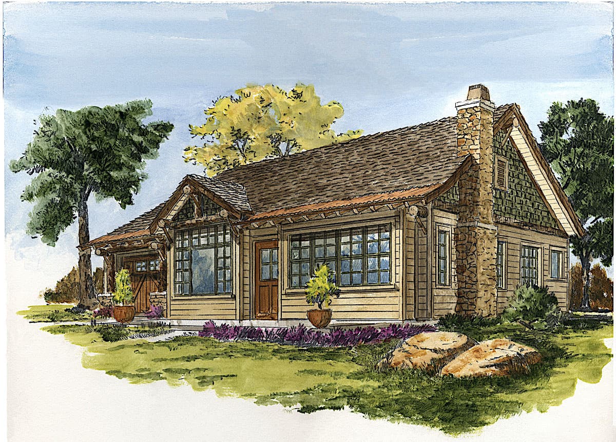 Cottage home (ThePlanCollection: Plan #205-1023)