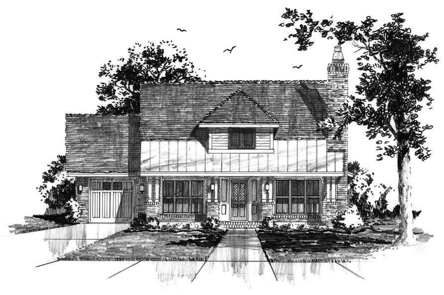 Home Plan Front Elevation of this 2-Bedroom,1166 Sq Ft Plan -205-1232