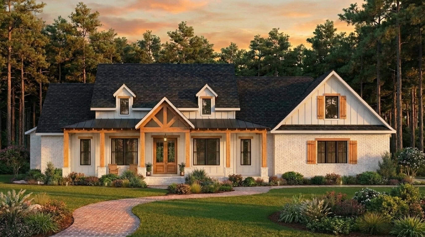 Front View of this 3-Bedroom,2629 Sq Ft Plan -206-1002