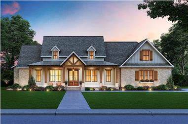 3-Bedroom, 2629 Sq Ft Colonial House - Plan #206-1002 - Front Exterior