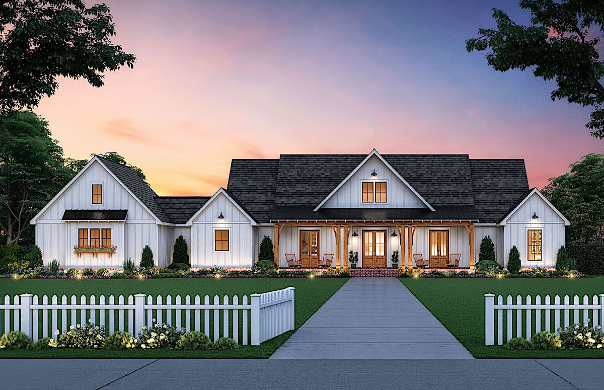 Farmhouse Home 3 Bedrms 2 5 Baths 2520 Sq Ft Plan 