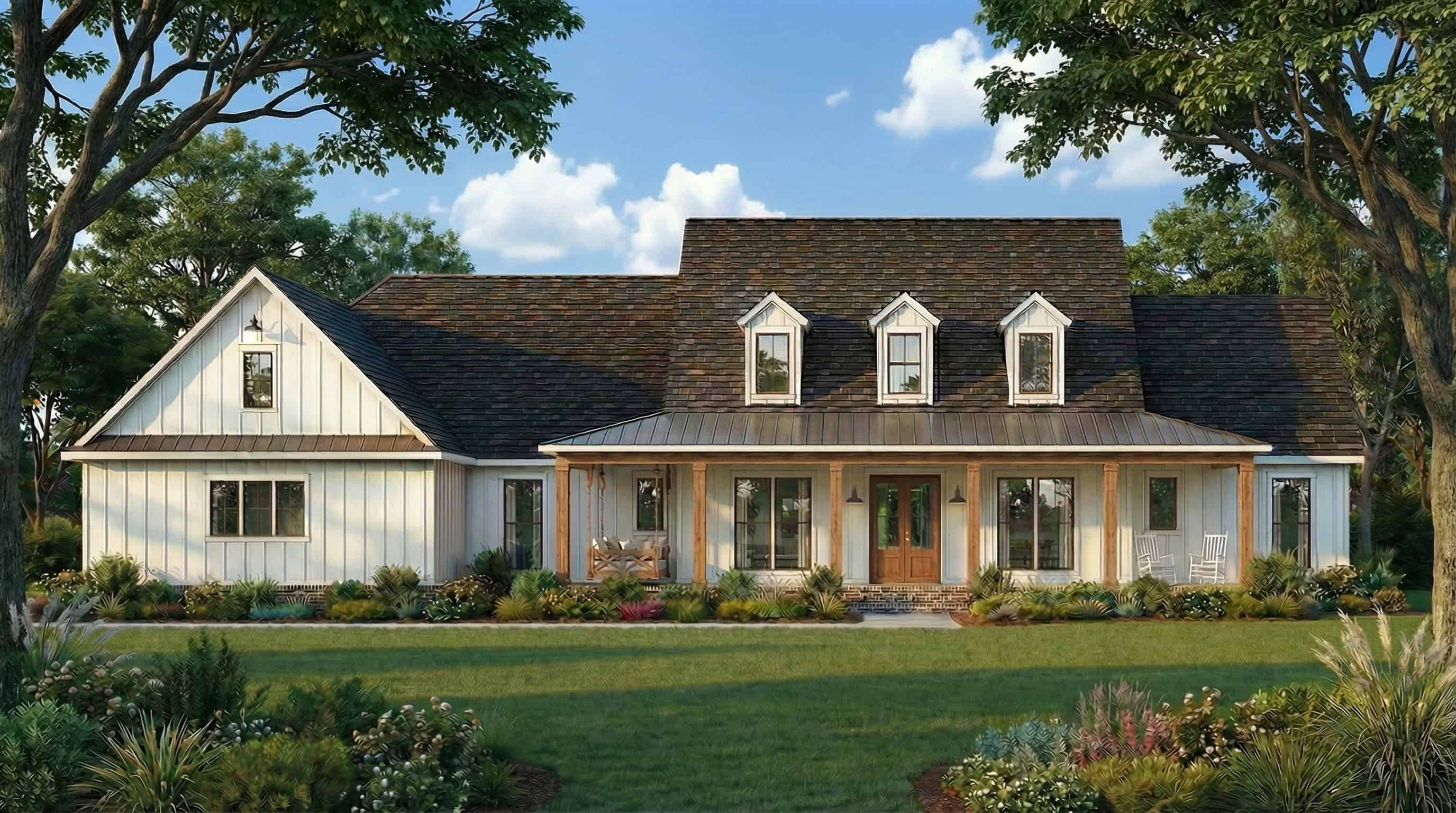 Front View of this 5-Bedroom,2705 Sq Ft Plan -206-1015