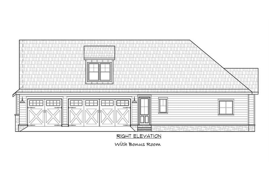 206-1030: Home Plan Right Elevation