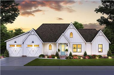 3-Bedroom, 1794 Sq Ft Contemporary House Plan - 206-1031 - Front Exterior