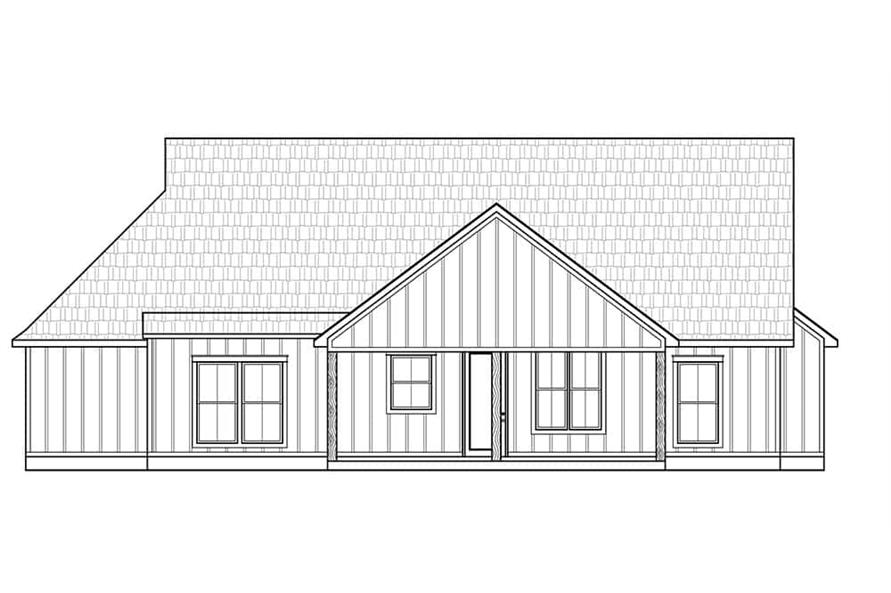 Home Plan Rear Elevation of this 3-Bedroom,1735 Sq Ft Plan -206-1044