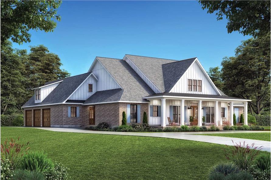 Side View of this 4-Bedroom, 3449 Sq Ft Plan - 206-1051