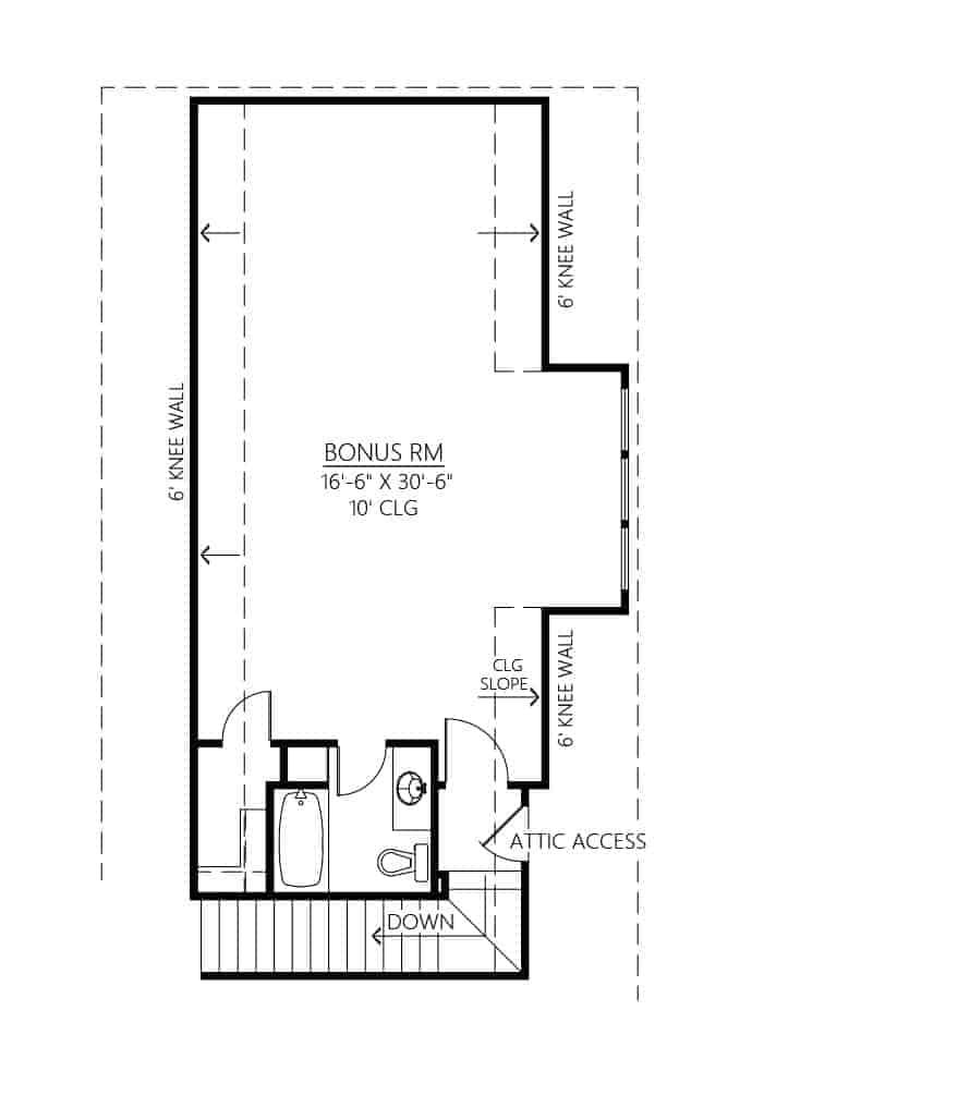 Bonus Room of Modern Farmhouse Plan #206-1058