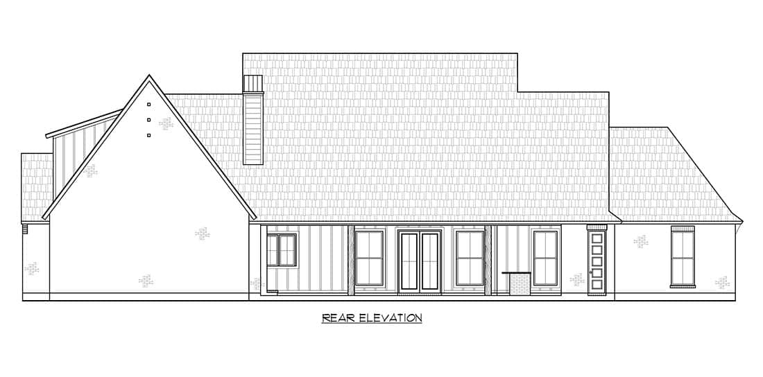 Home Plan Rear Elevation of this 4-Bedroom,3127 Sq Ft Plan -206-1058