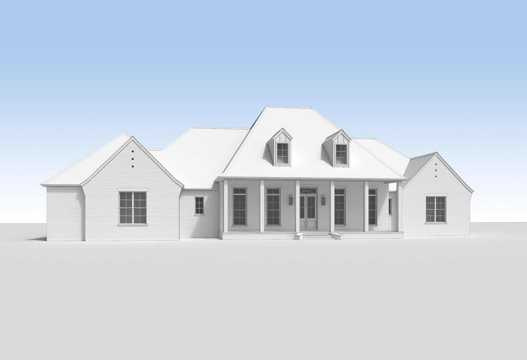 Home Plan Front Elevation of this 4-Bedroom,3514 Sq Ft Plan -206-1064
