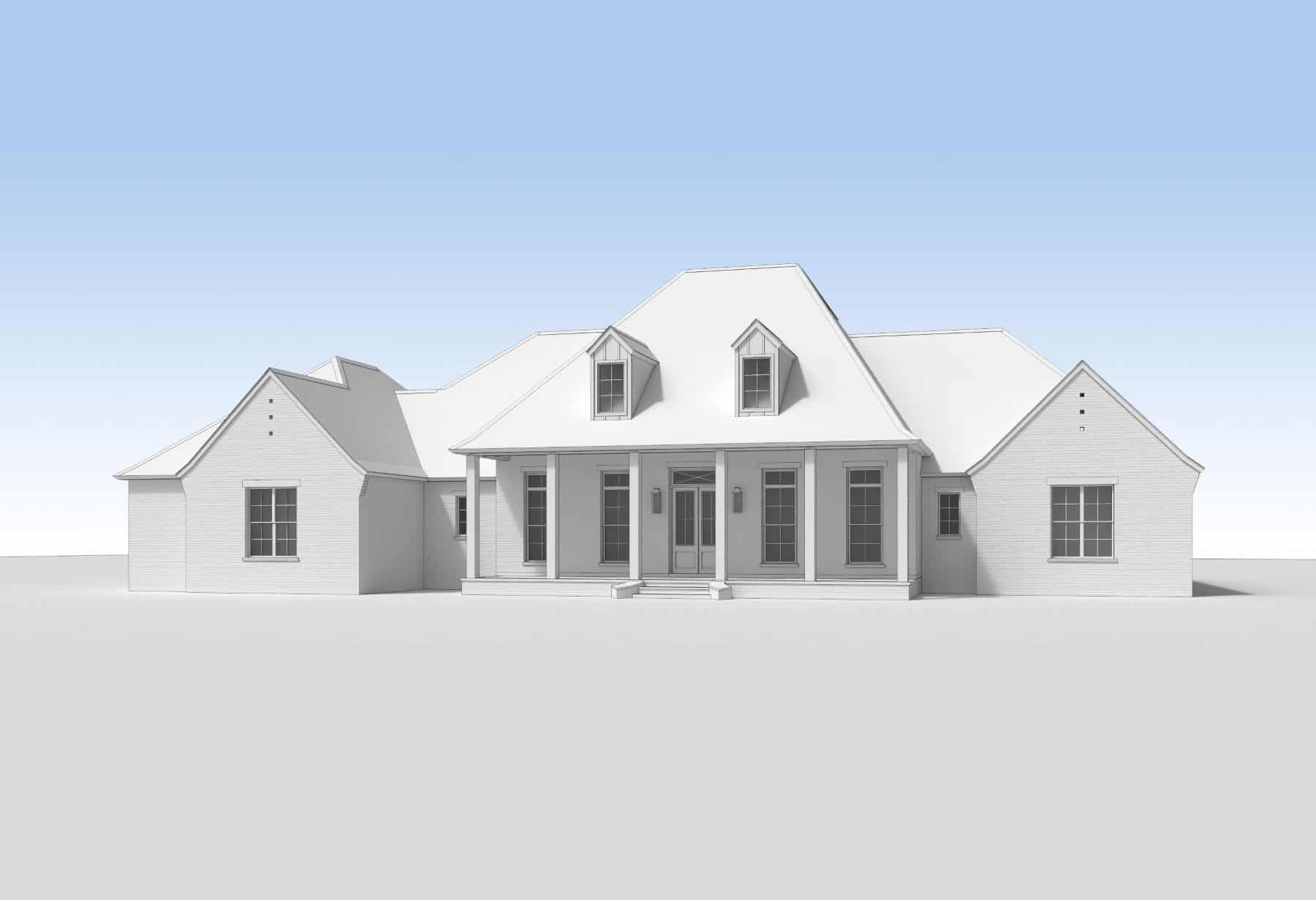 Home Plan Front Elevation of this 4-Bedroom,3514 Sq Ft Plan -206-1064