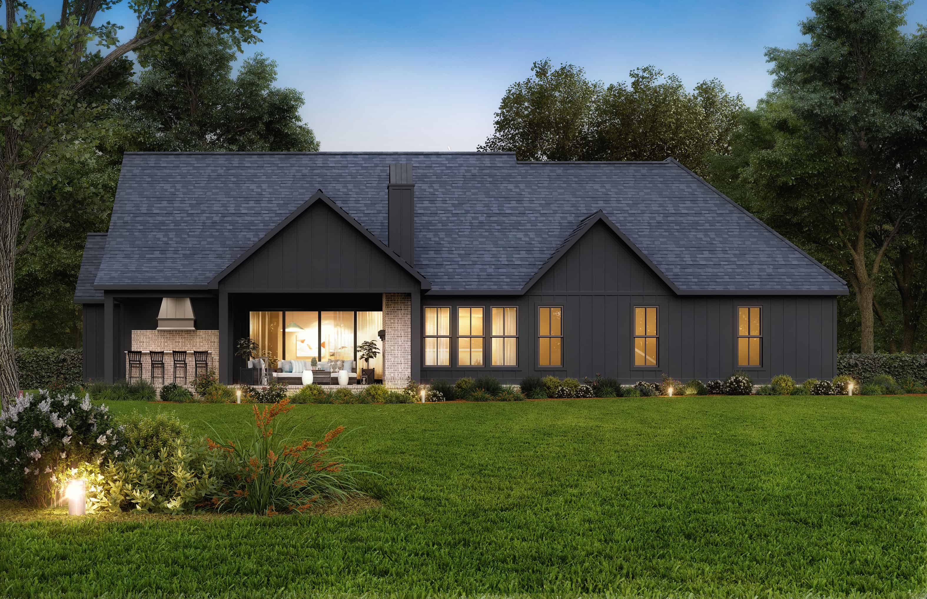 Rear View of this 4-Bedroom,2578 Sq Ft Plan -206-1071
