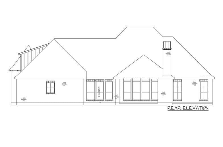Home Plan Rear Elevation of this 4-Bedroom,2860 Sq Ft Plan -206-1076