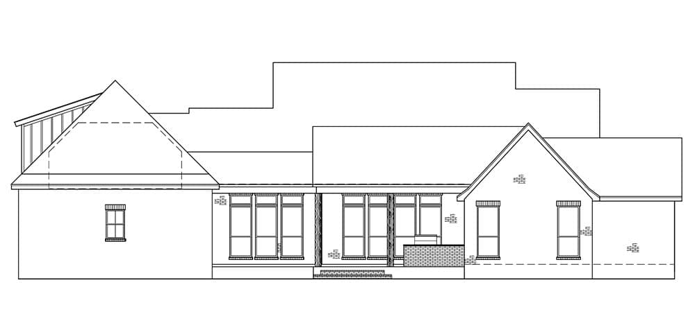 Home Plan Rear Elevation of this 4-Bedroom,2731 Sq Ft Plan -206-1081