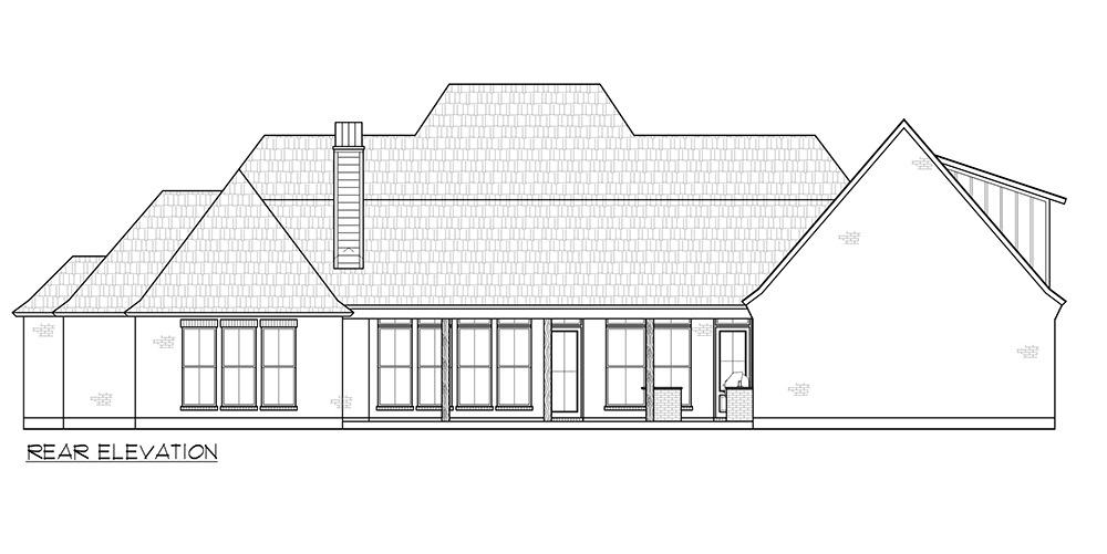 Home Plan Rear Elevation of this 4-Bedroom,3960 Sq Ft Plan -206-1084