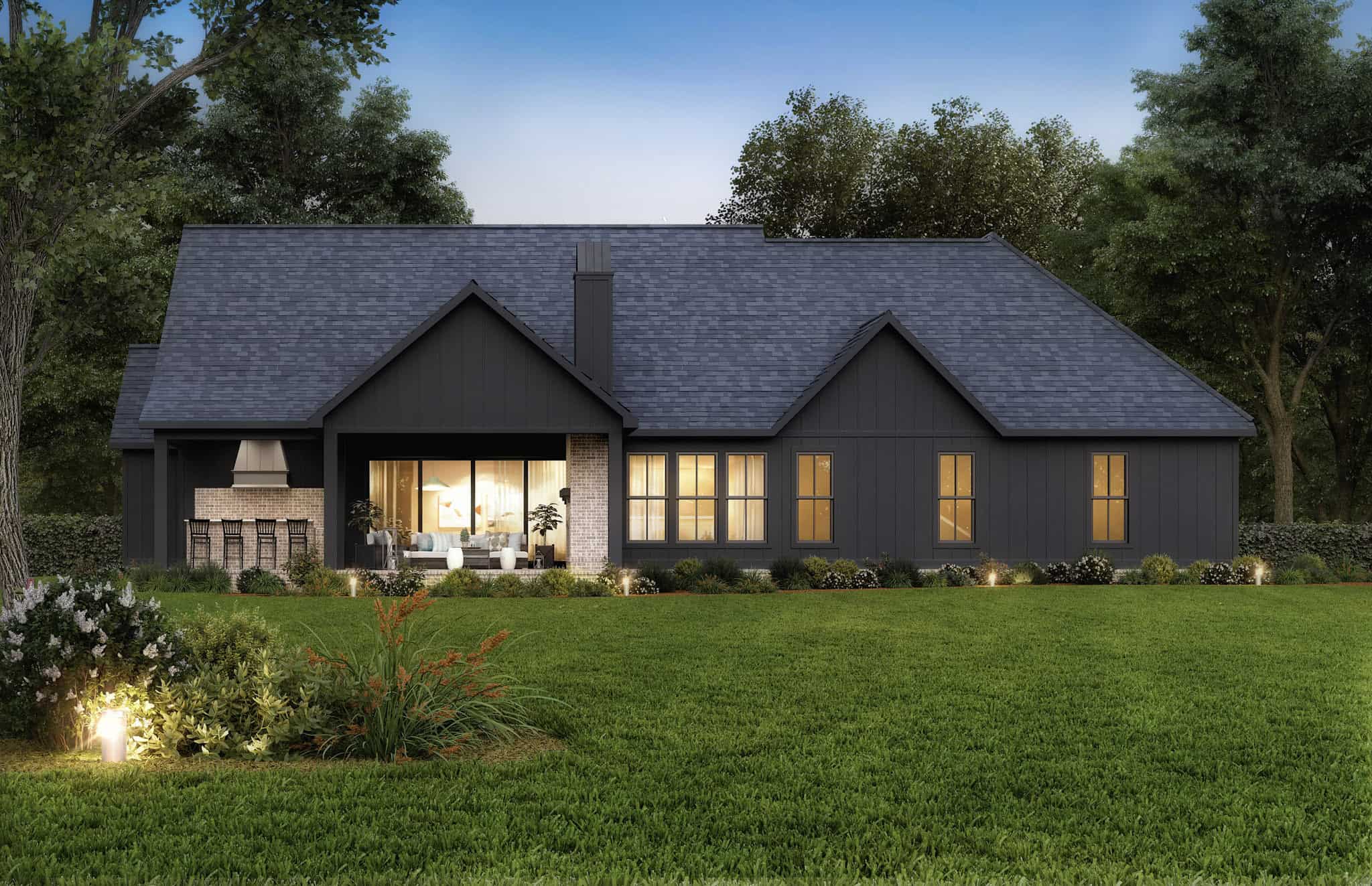 Rear View of this 4-Bedroom,2578 Sq Ft Plan -206-1089