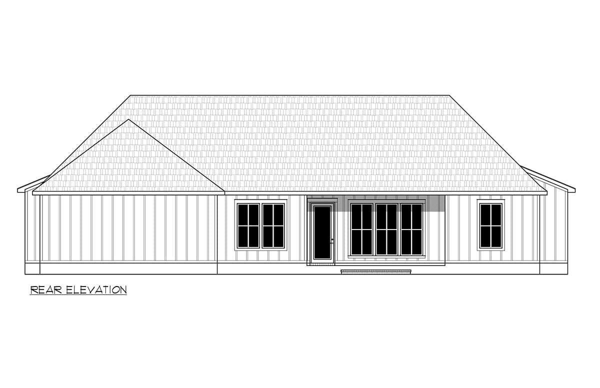 Home Plan Rear Elevation of this 3-Bedroom,1993 Sq Ft Plan -206-1090