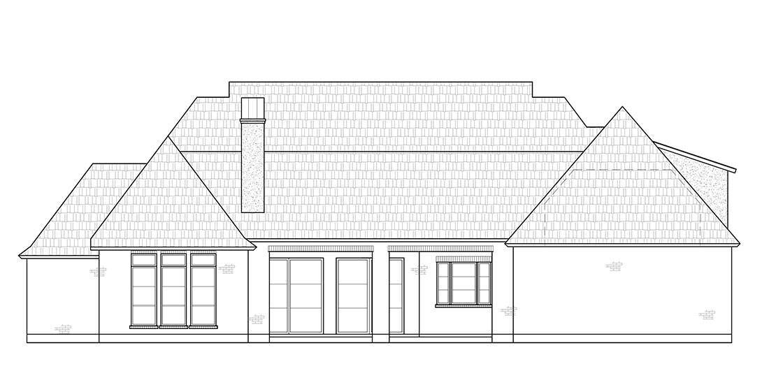Home Plan Rear Elevation of this 4-Bedroom,3804 Sq Ft Plan -206-1092