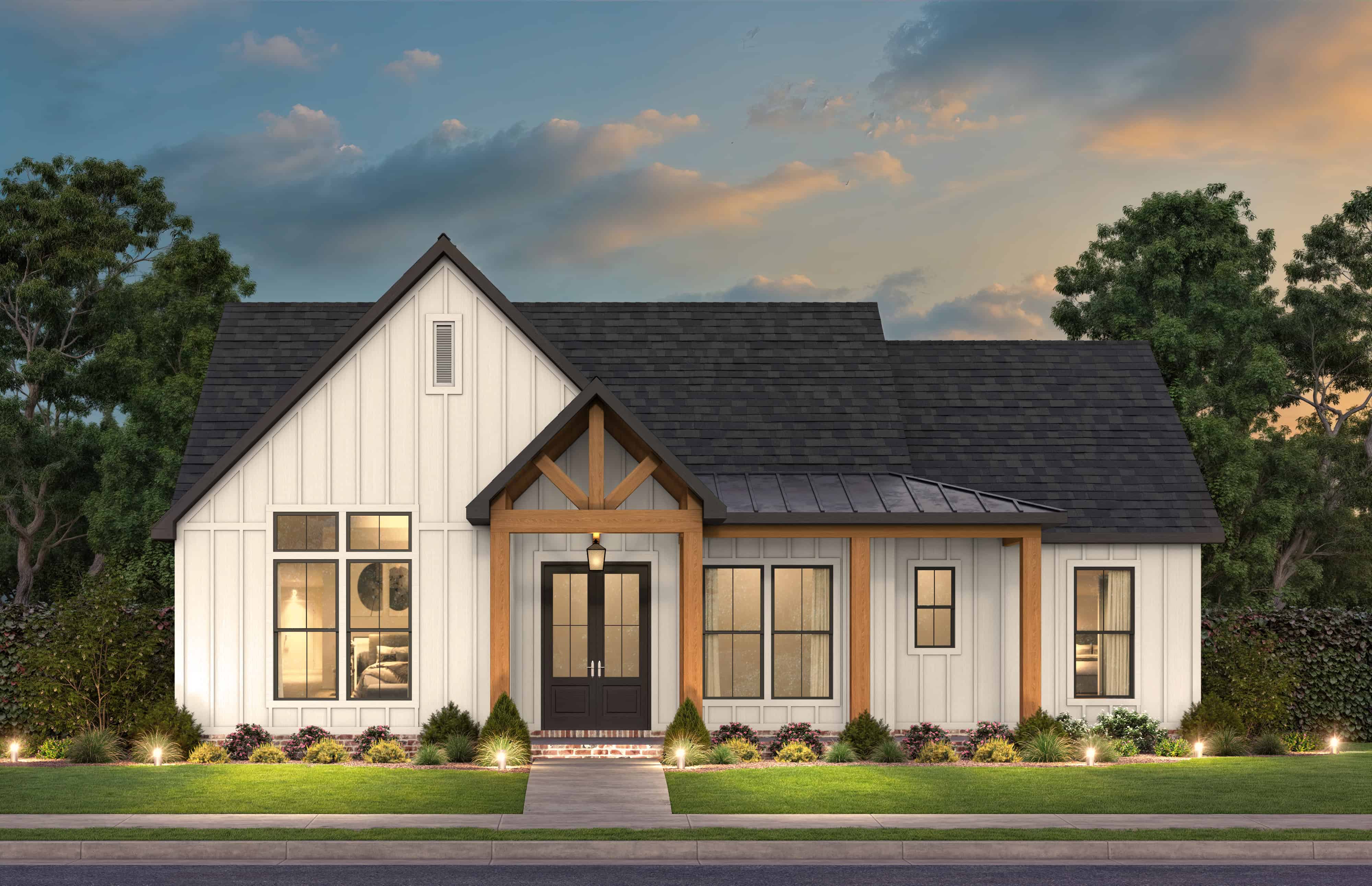 Home at Night of this 3-Bedroom,1550 Sq Ft Plan -206-1093