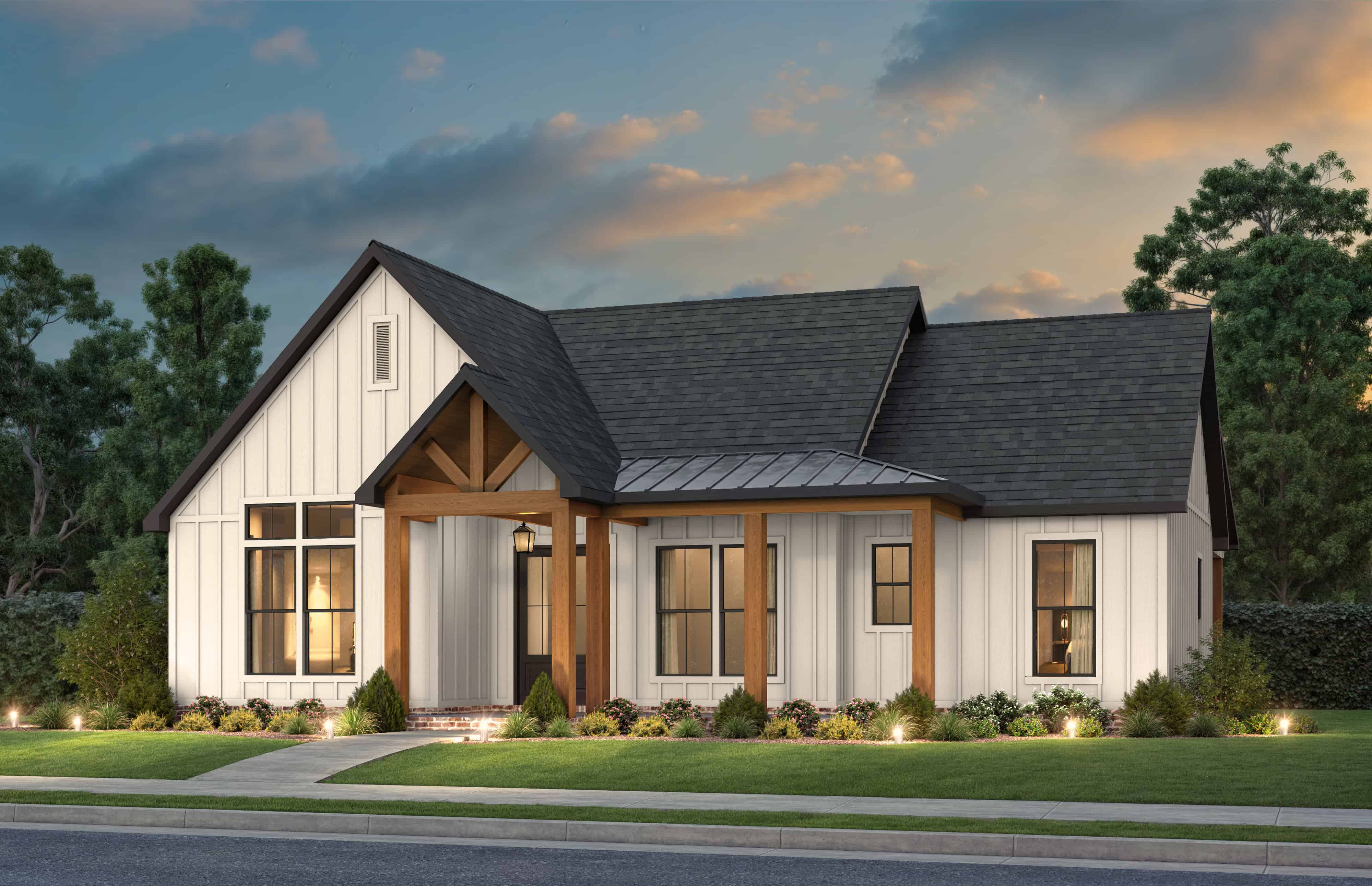 Home at Night of this 3-Bedroom,1550 Sq Ft Plan -206-1093