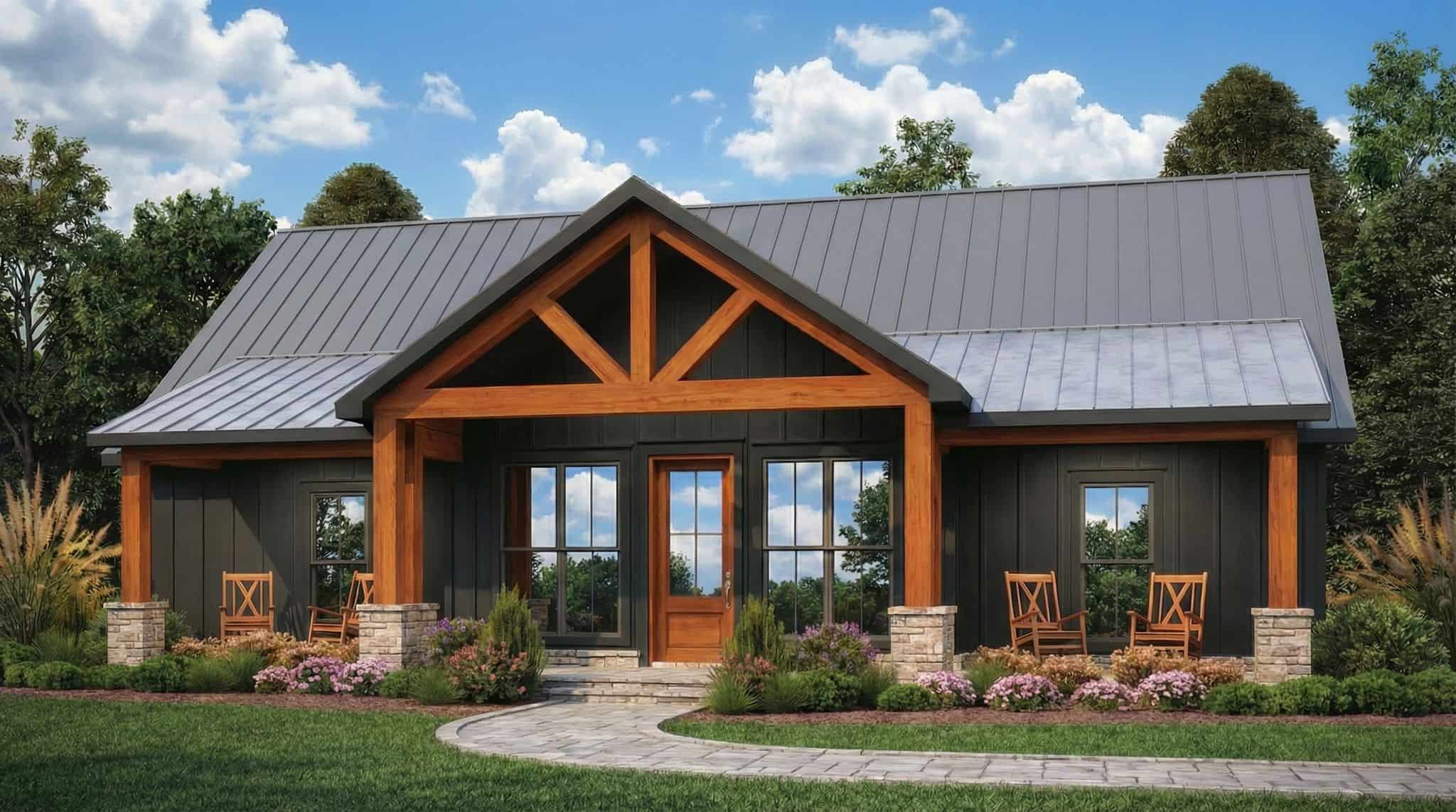 Home Plan Front Elevation of this 3-Bedroom,1677 Sq Ft Plan -206-1094