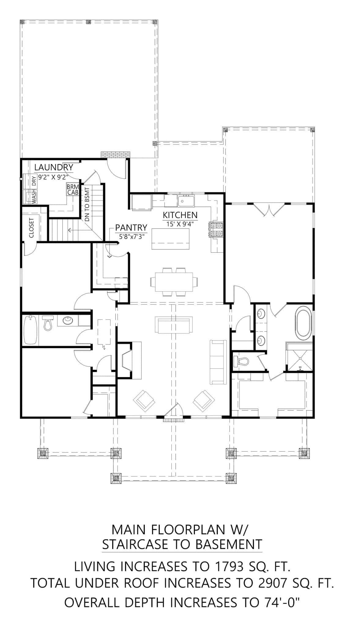 Basement of Modern Farmhouse Plan #206-1094