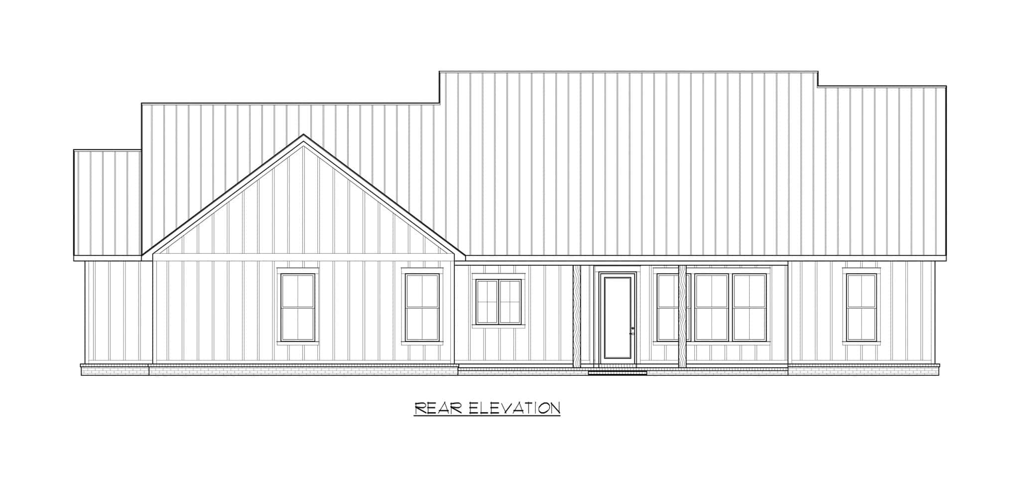 Home Plan Rear Elevation of this 3-Bedroom,2101 Sq Ft Plan -206-1095