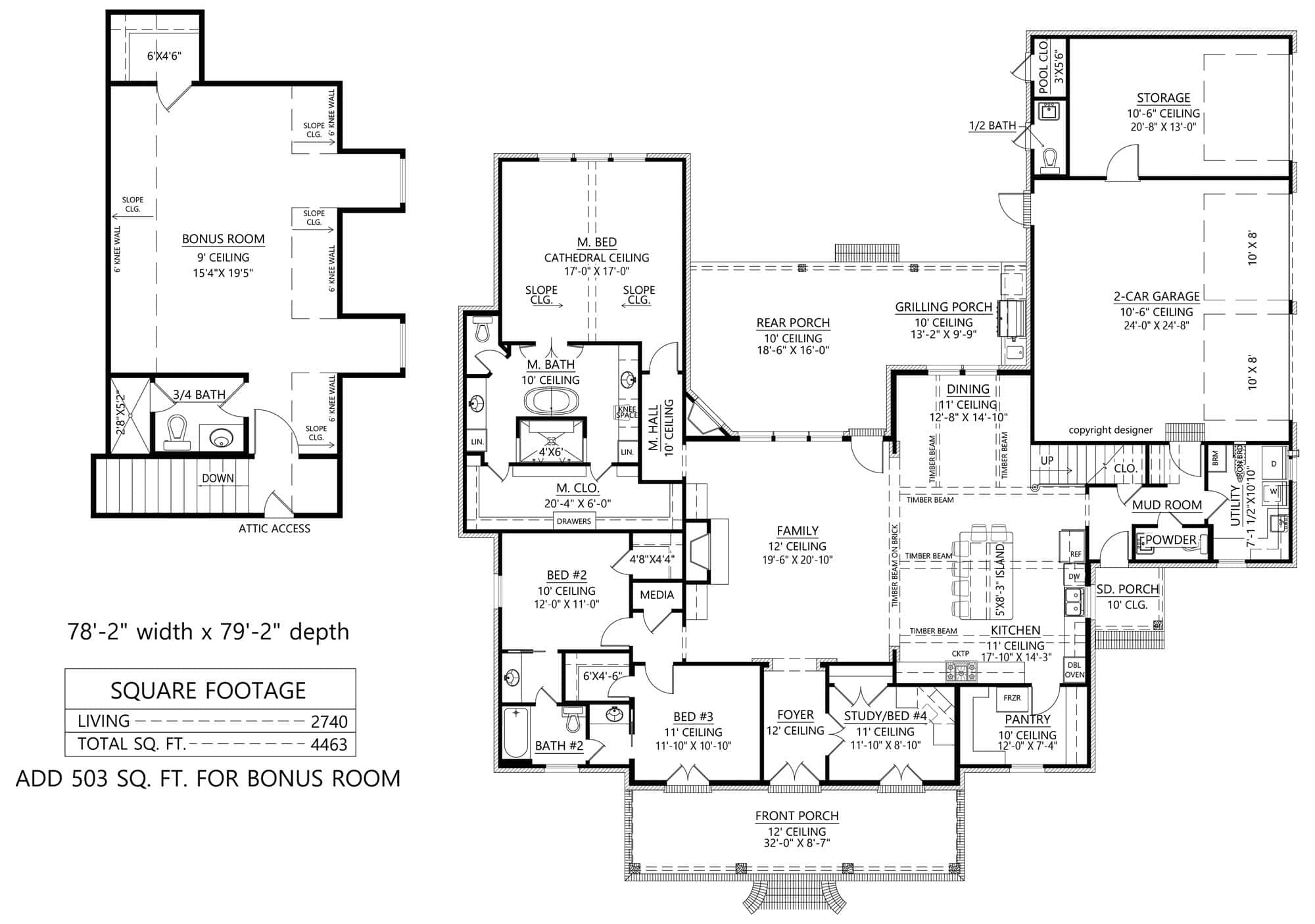 Main Level of Acadian Plan #206-1097
