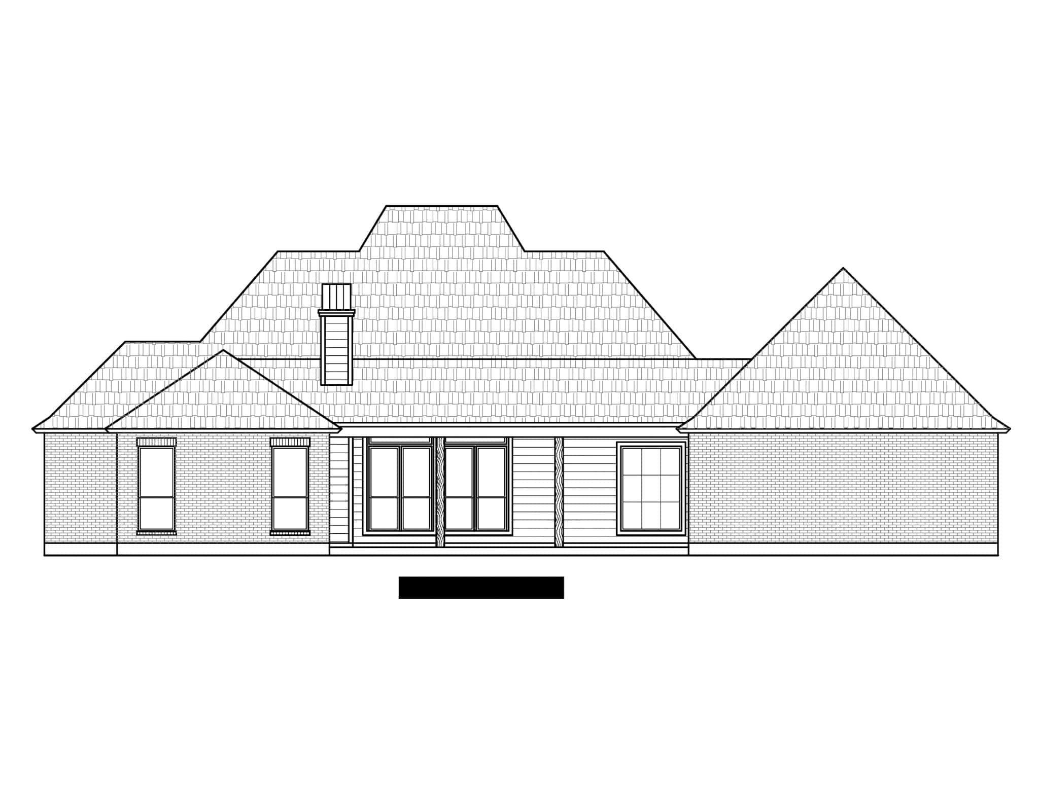 Home Plan Rear Elevation of this 4-Bedroom,2580 Sq Ft Plan -206-1102