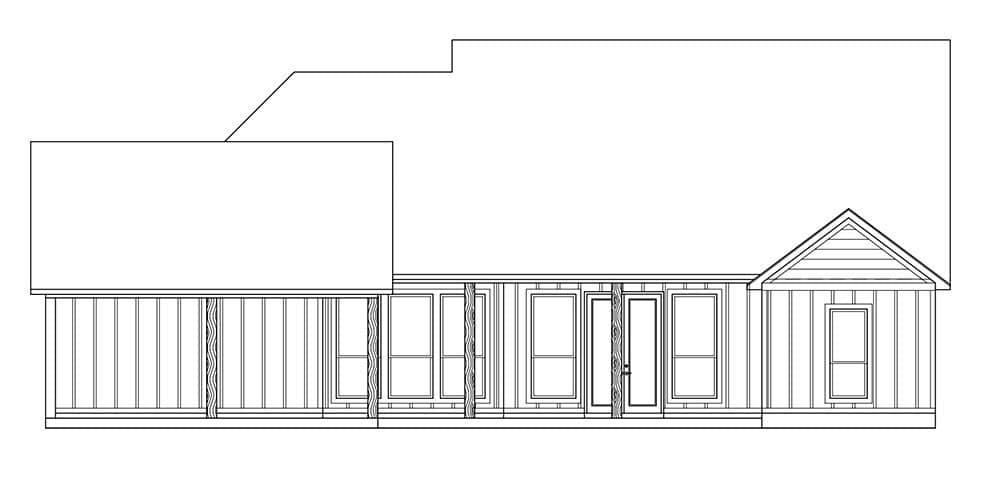 Home Plan Rear Elevation of this 3-Bedroom,1830 Sq Ft Plan -206-1103