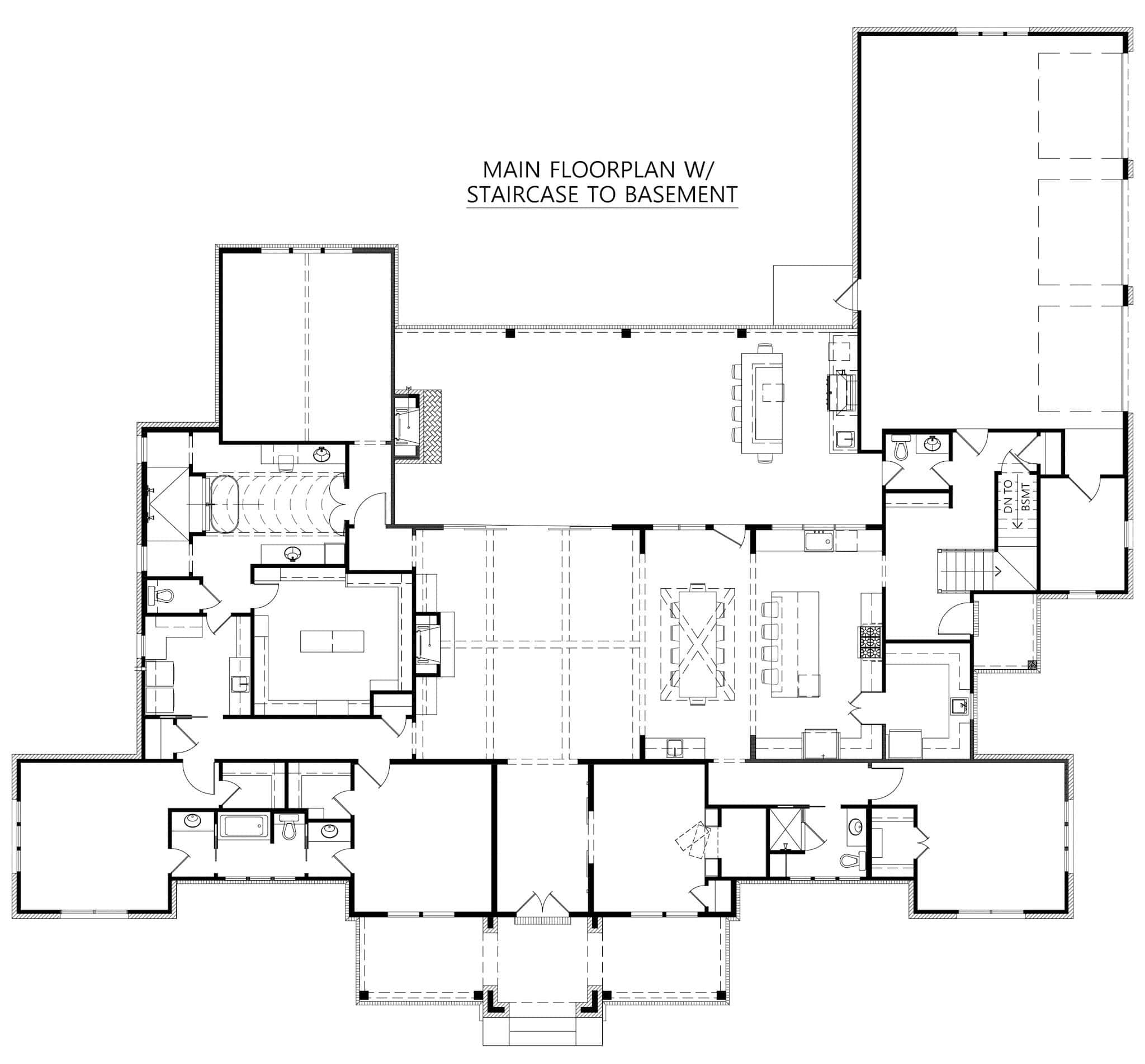 Main Level of Modern Farmhouse Plan #206-1105