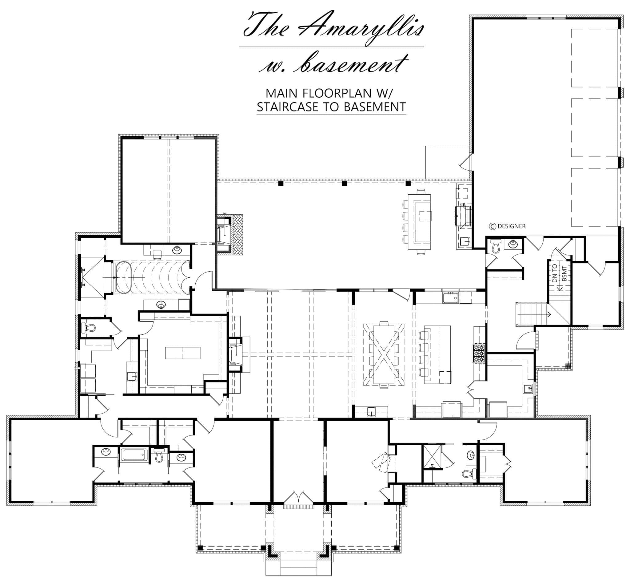 Main Level of Modern Farmhouse Plan #206-1105
