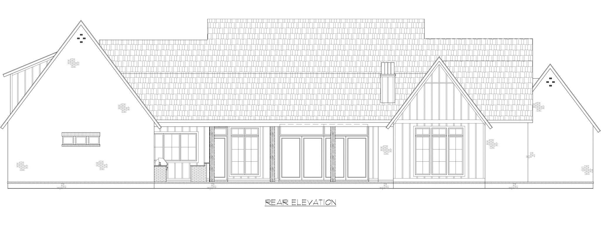 Home Plan Rear Elevation of this 4-Bedroom,3877 Sq Ft Plan -206-1105