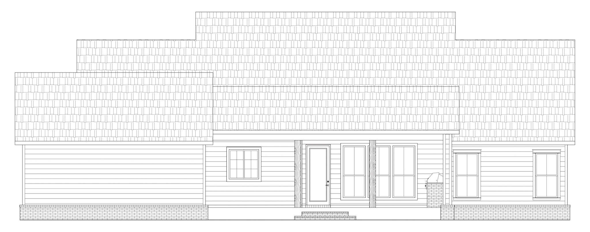 Home Plan Rear Elevation of this 3-Bedroom,2253 Sq Ft Plan -206-1107