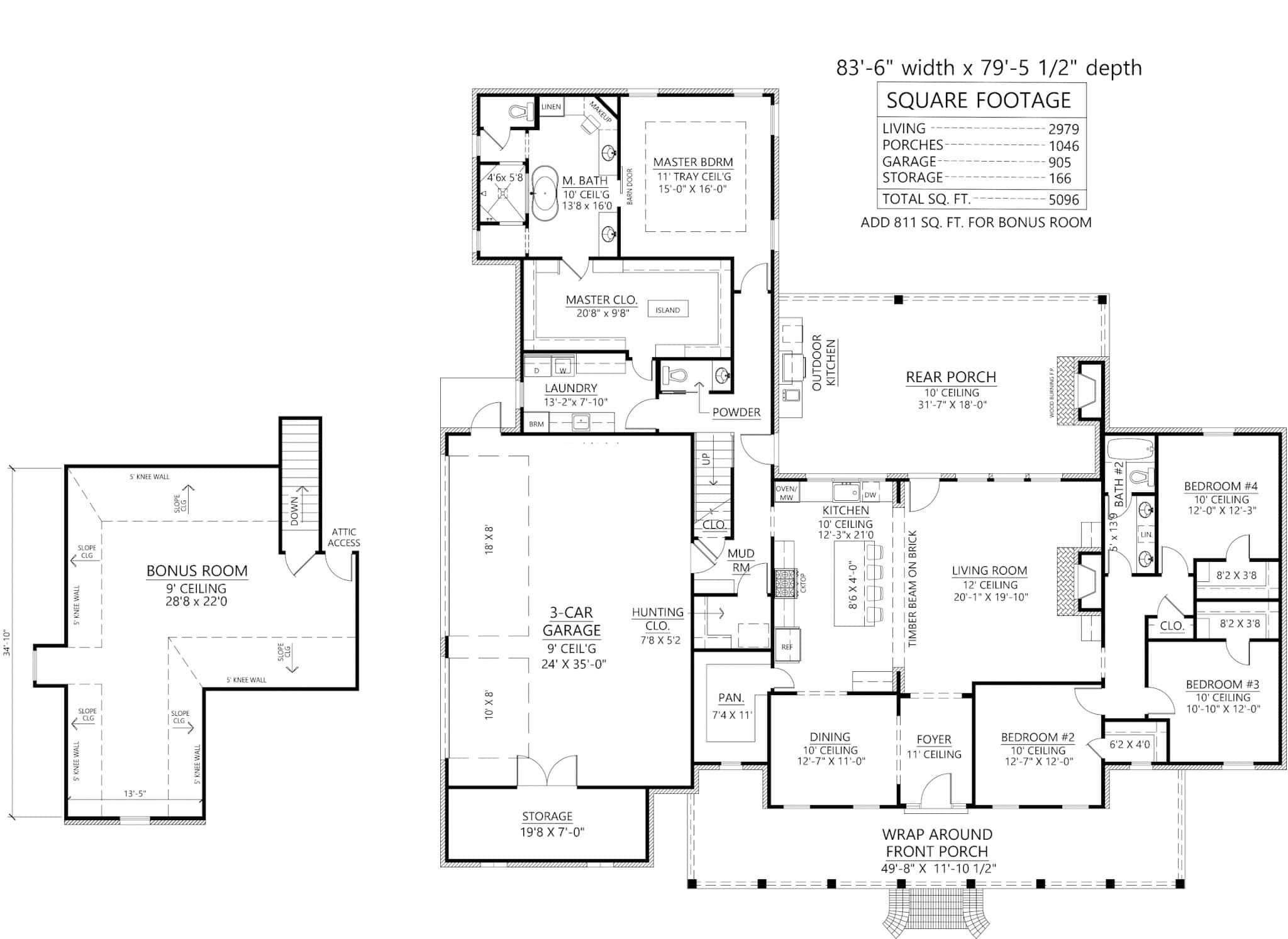 Main Level of Southern Plan #206-1109