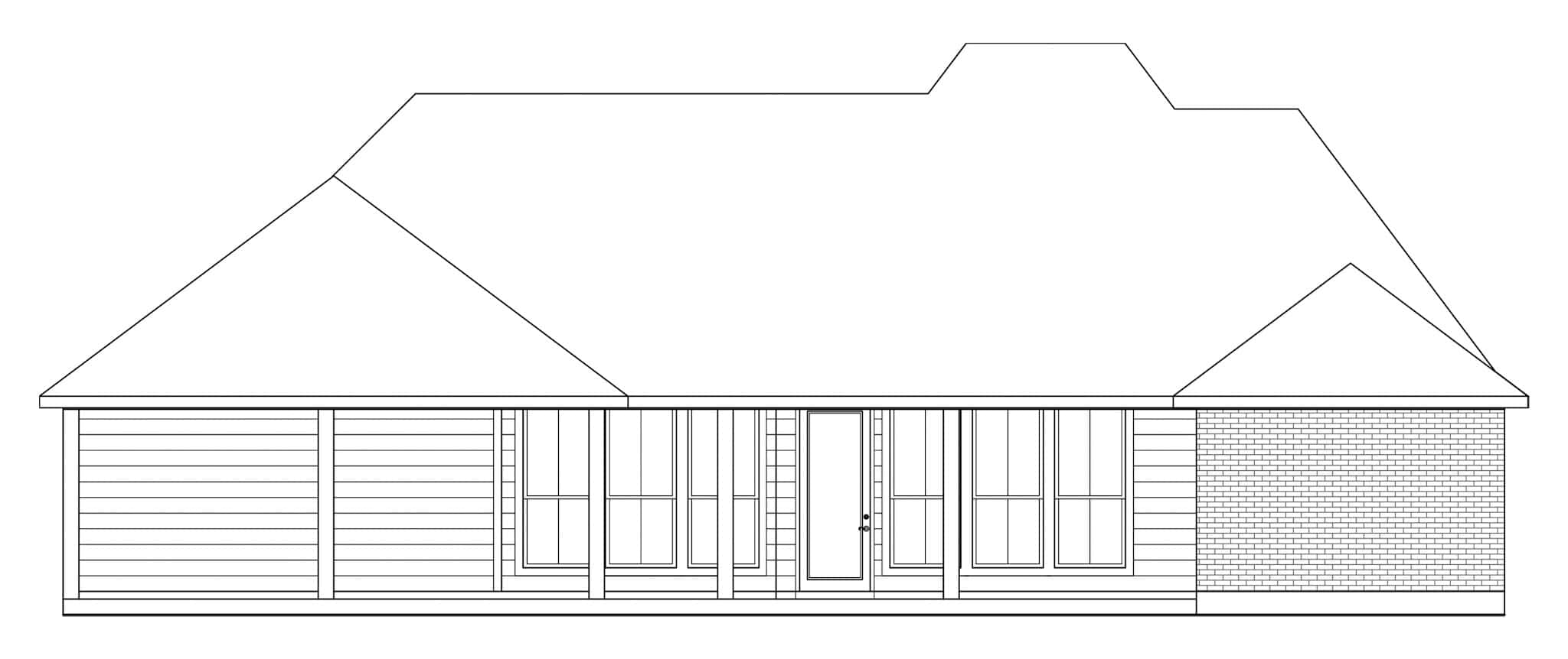 Home Plan Rear Elevation of this 3-Bedroom,1778 Sq Ft Plan -206-1110