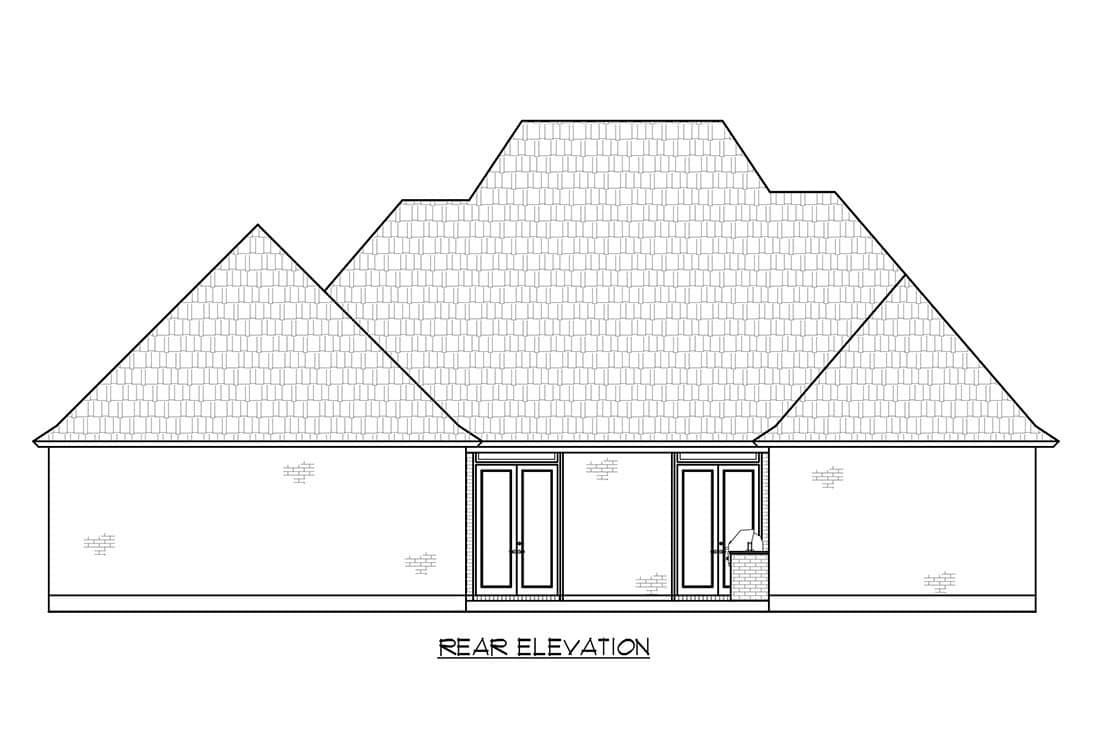 Home Plan Rear Elevation of this 4-Bedroom,2674 Sq Ft Plan -206-1112