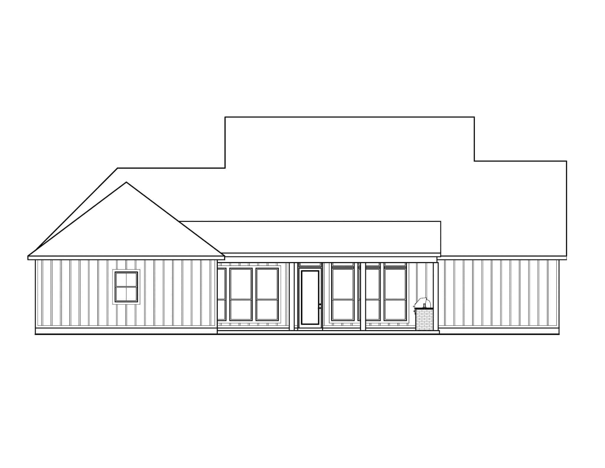 Home Plan Rear Elevation of this 4-Bedroom,2520 Sq Ft Plan -206-1113