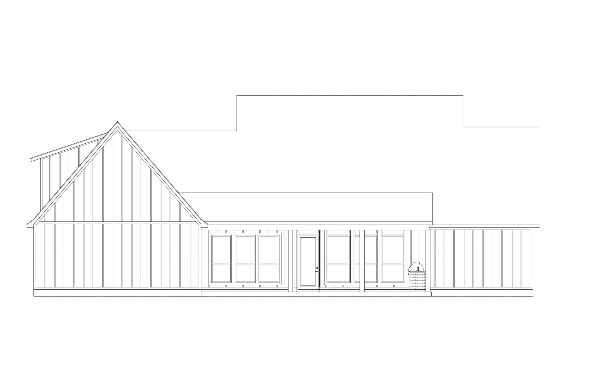 Home Plan Rear Elevation of this 4-Bedroom,2546 Sq Ft Plan -206-1114