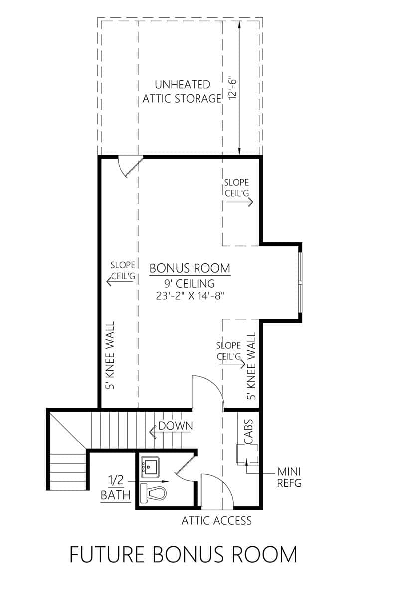 Bonus Room of Modern Farmhouse Plan #206-1114