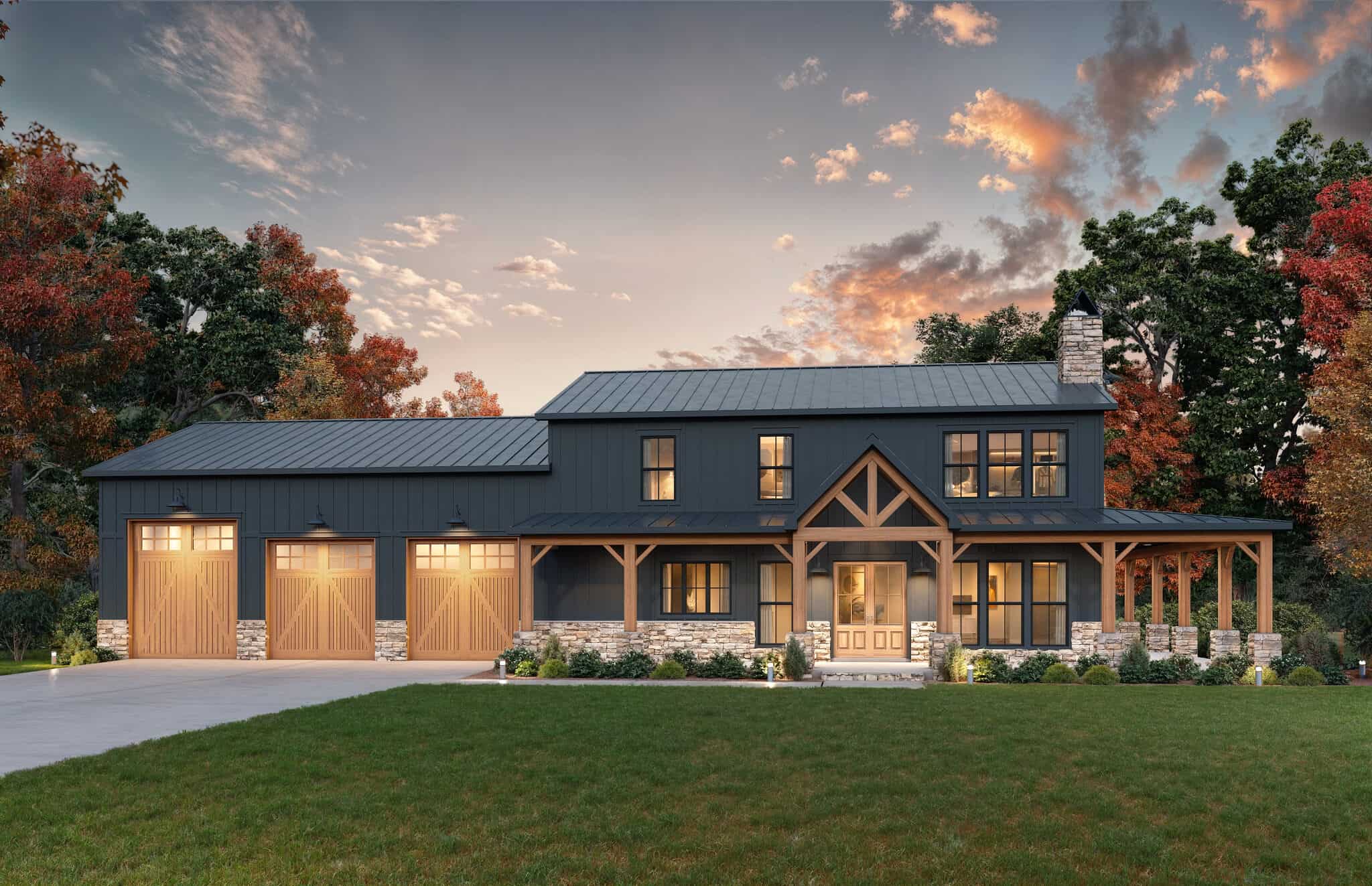 Front View of this 4-Bedroom,2589 Sq Ft Plan -206-1118