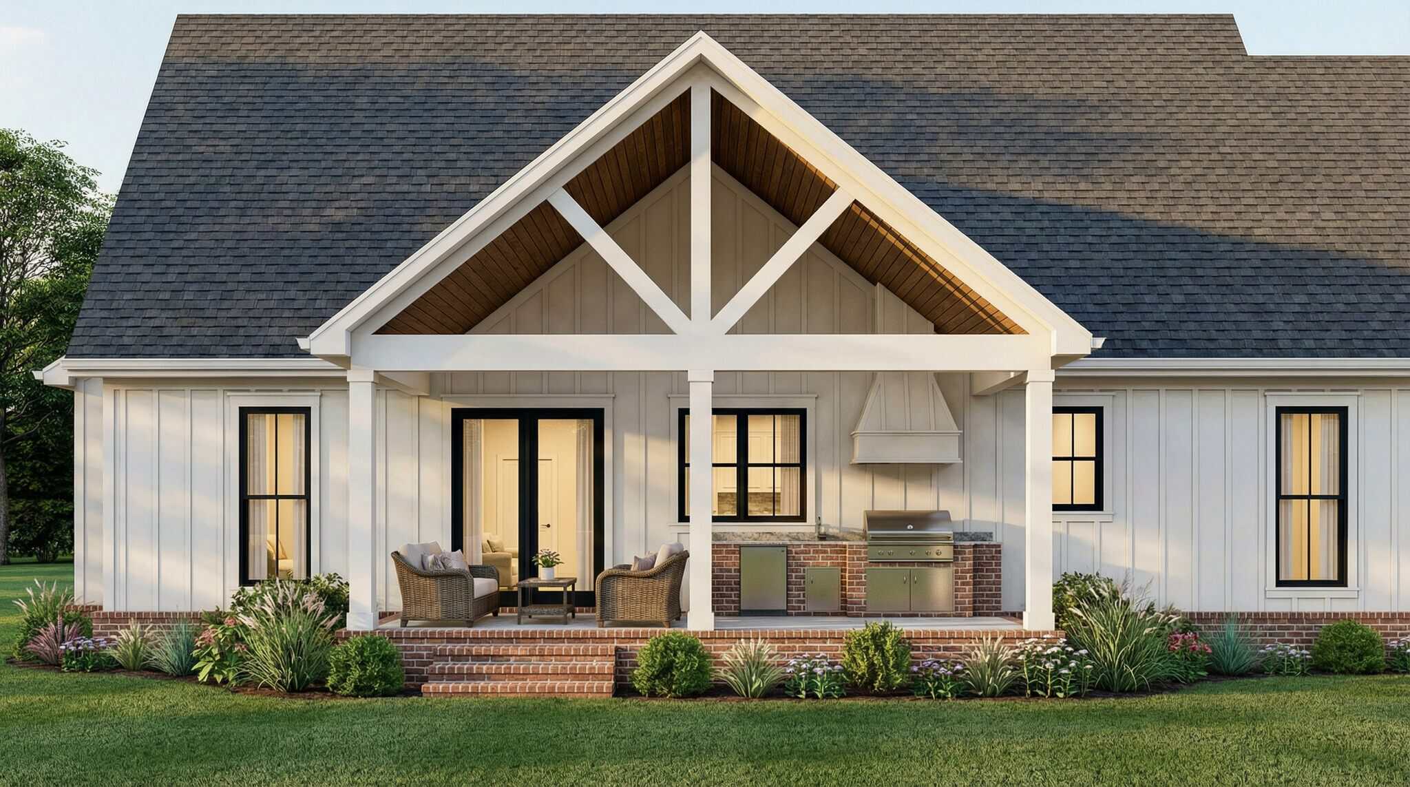 Grilling Porch of this 4-Bedroom,2185 Sq Ft Plan -206-1121