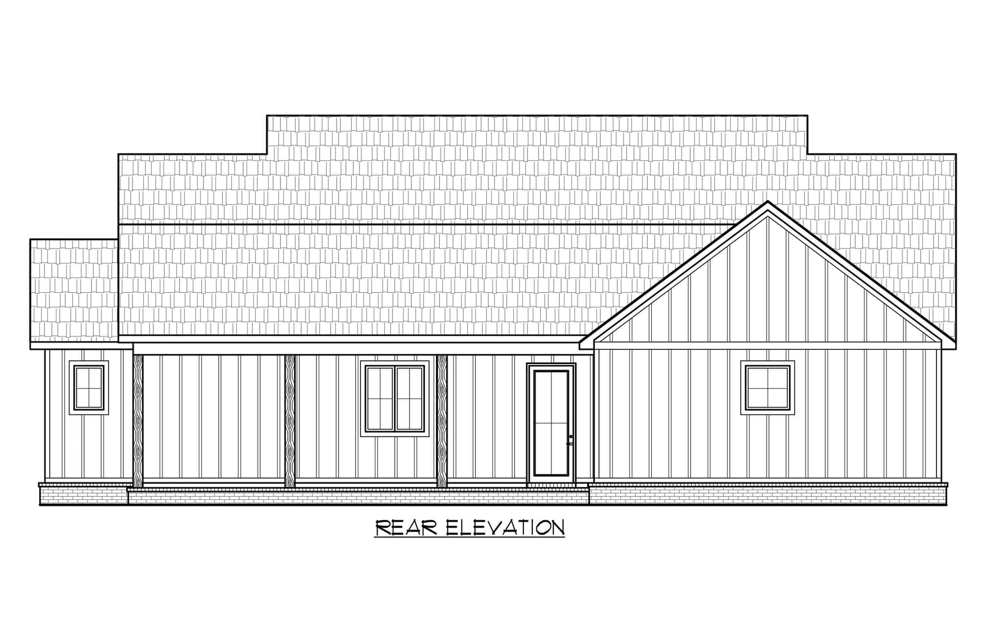 Home Plan Rear Elevation of this 3-Bedroom,1872 Sq Ft Plan -206-1123